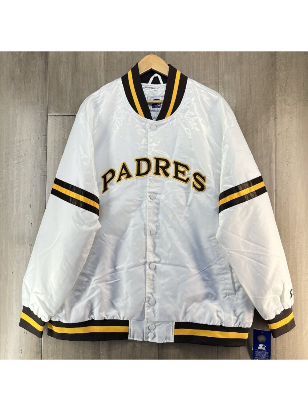 Starter San Diego Padres Cooperstown Scout Varsity Jacket White Brown Size 3XL